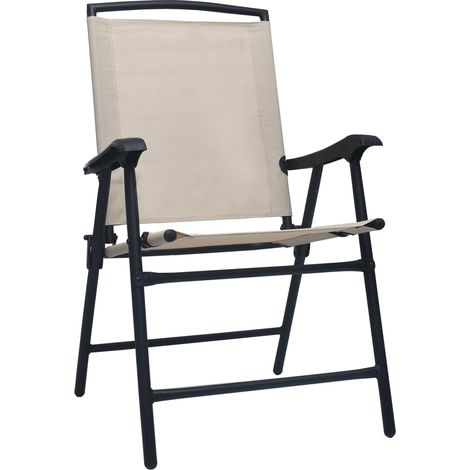 vidaXL Sedie da Giardino Pieghevoli 2 pz in Textilene Crema