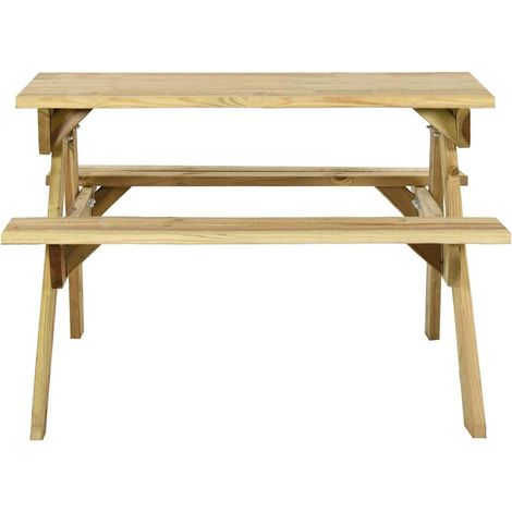 Maison Exclusive - Picknicktisch mit Bänken 110x123x73 cm Kiefern (1/5)