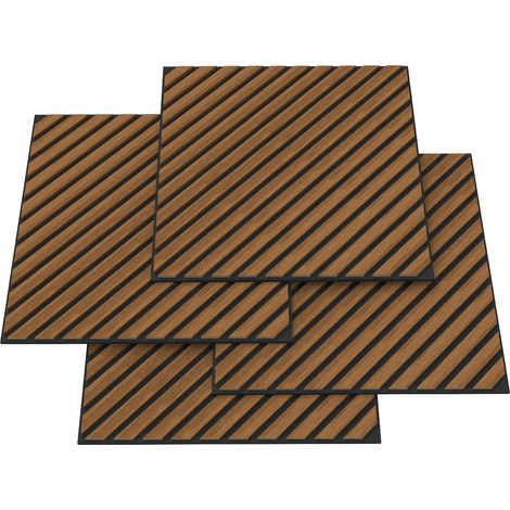 Set di 8 pannelli acustici con doghe diagonali 2,88 m² effetto teak 030009928