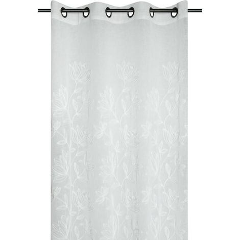 BIBURY Vorhang 140x260 weiße Blumen