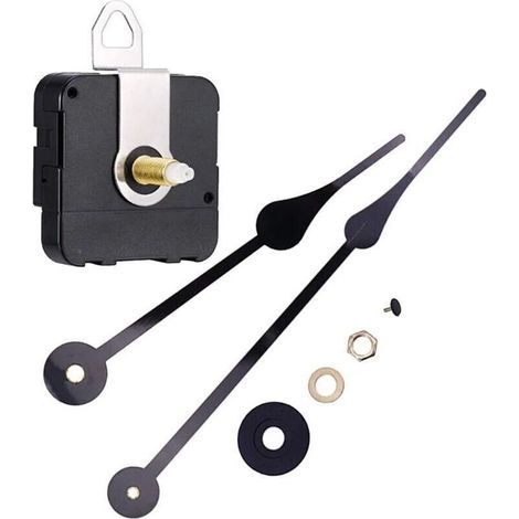 Aiguilles d’horloge 3D pour DIY – Grandes aiguilles murales en métal avec mécanisme quartz silencieux, kit complet (12/6/3h) (1/4)
