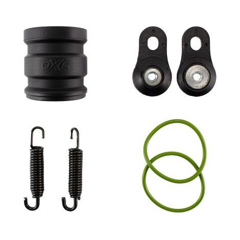 OXA Werks-Montagesatz 2025/08, Halterung, Federn, Auspuff (Diffusor)-Anschluss Sherco SE / SE-R 250 300 250 (Gummi 28/30MM) (0040002-810)