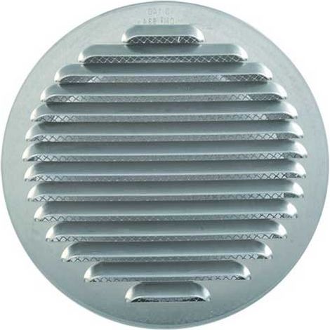 Griglia di aerazione tonda in alluminio con retina e molle : Dimensione - Ø63/125 pass.aria cm2 43 (1/4)