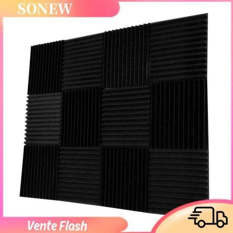 Mousse Acoustique - 30x30x2.5 cm - Pour Traitement Sonore Studio Bureau Home Cinéma - 12 Pièces (1/5)