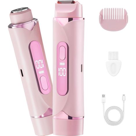 Rasoir électrique 2 en 1 pour femme, Rasoir Electrique Femme, 2 en 1 Rasoir Electrique Femme, Rasoir életctrique rechargeable pour femme, Rechargeable Rasoir Electrique Femme, pour corps, visage (M7) (1/5)