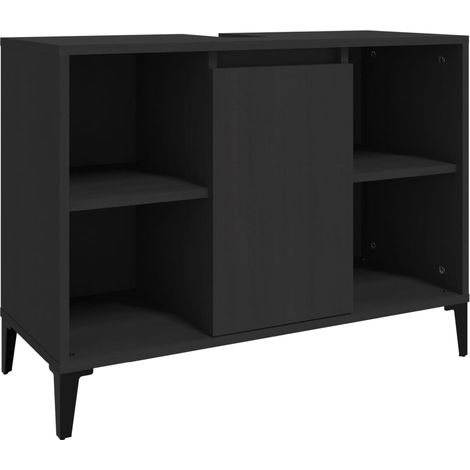 Mobile lavabo da bagno 80 x 33 x 60 cm multistrato nero 020006845