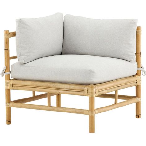Canapé d'Angle de jardin "Cane" 76cm Naturel (1/5)