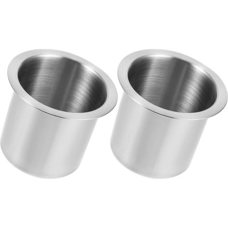 Porte-gobelets Design Élégant et Stable Argenté en Acier Inoxydable Lot de 2 Accessoires Polyvalents pour Canapé et Fauteuil Inclinable pour Voiture ou Yacht (1/5)
