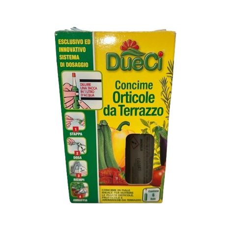 DUECI CONCIME ORTICOLE DA TERRAZZO, 6 FIALE DA 37g