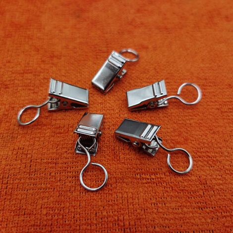 50 Pièces Pinces à Rideaux en Métal, Pince Rideaux Decoration Crochets de Suspension, Clips de Rideaux, Salle de Bains, Argent
