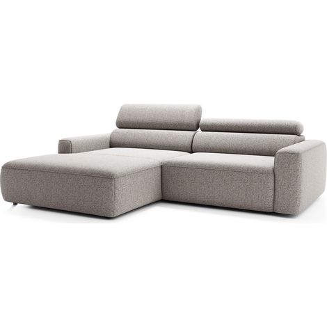 Selsey Fando - Ecksofa mit Schlaffunktion, L-Form, Flechtstoff Greige, 252 cm - links (1/5)