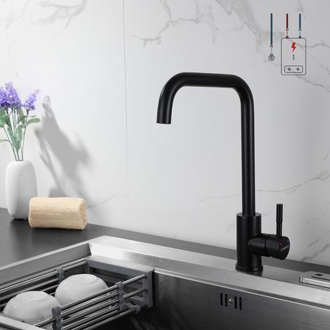 Lonheo Niederdruck armatur Küche Wasserhahn Küche Armatur aus Edelstahl, 360° Schwenkbar Küche Mischbatterie Einhebelmischer für Kaltwasser und einen Wasserboiler konzipiert (1/6)