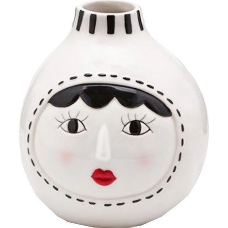 Vaso Faccia decorativa porta fiori diffusore essenze in ceramica volto donna h 16 cm (1/4)
