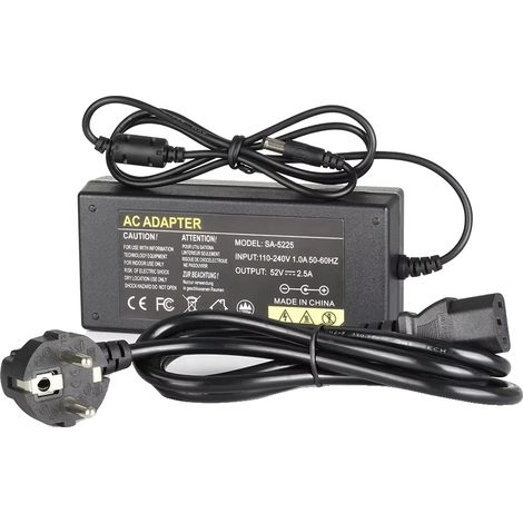 Adaptador de corriente, salida de 52 V, corriente de 2,5 A, enchufe europeo. (1/5)