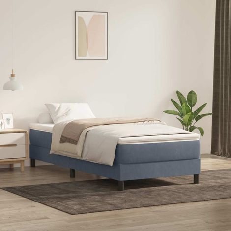 Boxspringbett ohne Matratze Dunkelgrau 80x220 cm Samt