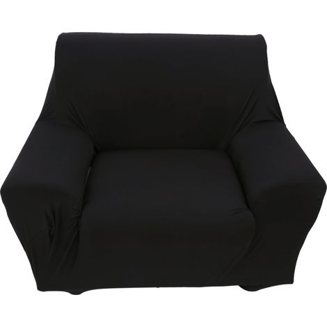Single Seat Sofa Cover Polyester Couch Slipcover Elastic Couch Cover Black