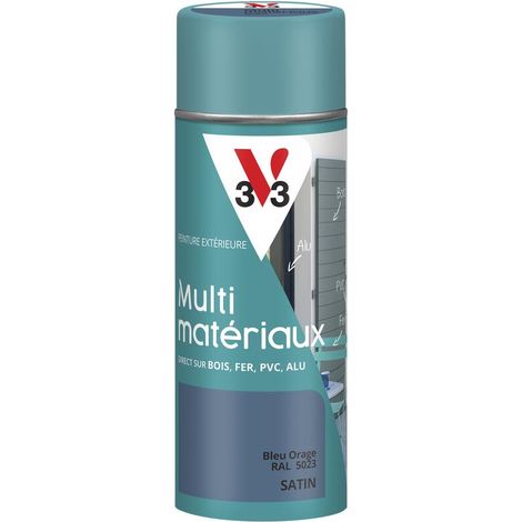 Peinture extérieure Multi-matériaux V33 Bleu orage RAL 5023 Satin 400ml (1/4)