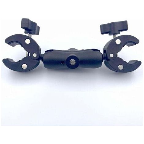 Support de parasol de jardin avec double pinces pour chaise, support de parasol mains libres, convient aux poussettes et aux mâts de drapeau, grande taille, noir. (1/4)