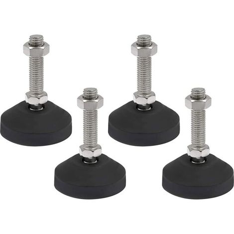 Lot de 4 pieds réglable M10 x 50 mm - Vis de réglage - Pied de meuble - Peut porter - Pieds réglables - Vis réglables - Pied réglables - Inclinaison maximale de 20 ° (4PCS M10 x 50mm x Ø40mm) (1/5)