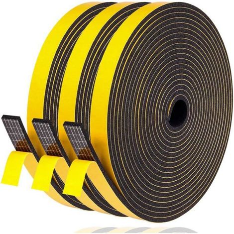 1 Rouleau Joint Mousse, Caoutchouc EVA Noir, Isolation Thermique Phonique, Porte Fenêtre Placard (1/5)