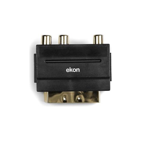 Ekon ECVSCAR3RCAFVHS Videokabel-Adapter SCART (21-pin) Schwarz