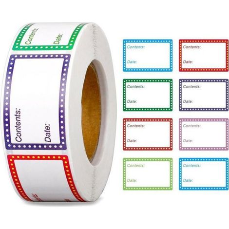 Etiquettes Congelation - 25 x 40 mm - Papier Auto-adhesif avec Zones Date et Contenu - 500 Pièces (1/4)