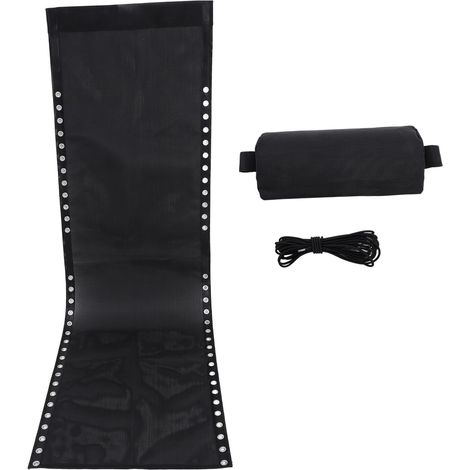Toile de Remplacement pour Chaise Pliante Extérieur Noire avec Coussin et Cordes Accessoire pour Chaise de Camping Tissu Résistant pour Balcon et Terrasse (1/5)