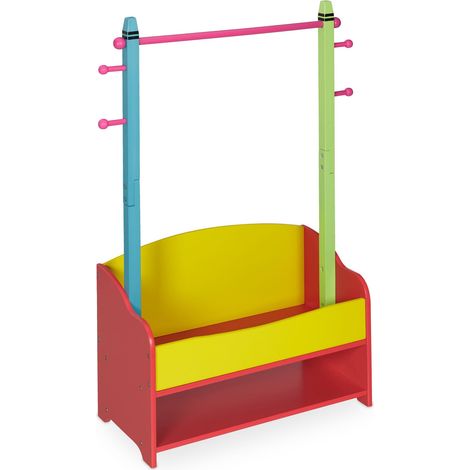 Armario infantil de suelo con barra y estantes 80 x 40 x 30 cm práctico y estético de metal multicolor 130011145 (1/4)
