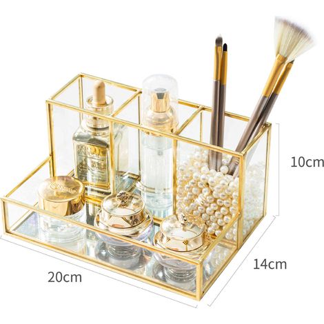 Boîte de rangement pour pinceaux de maquillage, organiseur de maquillage, 20 x 14 x 10 cm (1/5)