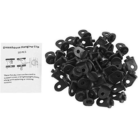 50 Stück Garten-Gewächshausclips, Hängehaken, Pflanzenclips, Gartenwerkzeug-Set, Pflanzenbefestigungen, Schwarz (1/5)