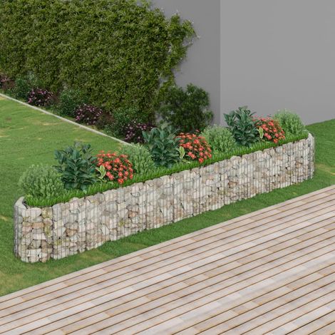 Bac à fleurs - Jardinière pour extérieur/intérieur jardin terrasse balcon - Lit surélevé à gabion Fer galvanisé 400x50x50 cm Chic-506658 (1/5)
