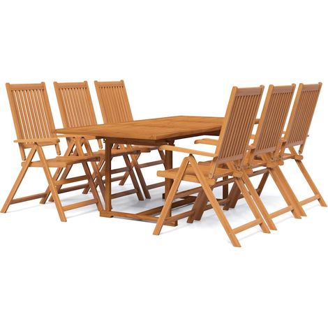 Maison Exclusive - Juego de comedor de jardín 7 piezas madera mac (1/5)