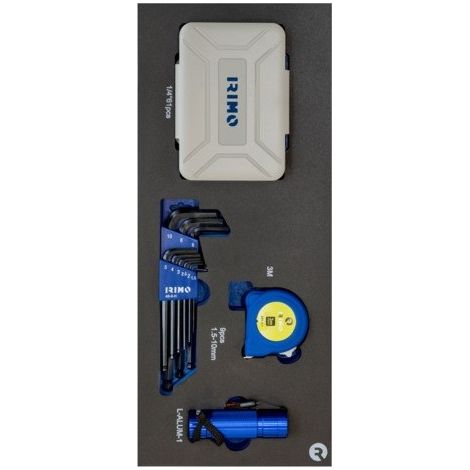 IRIMO - Module mousse 1/3 Jeux d'embouts, clés mâles, mètre, lampe - 72 pièces