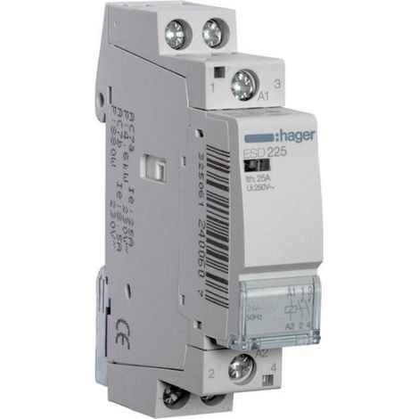 [NEUWERTIG] B-Ware Hager Installationsschütz ESD225 24V 2 Schließer 1900W IP2X 25A 60mm 1 Stück