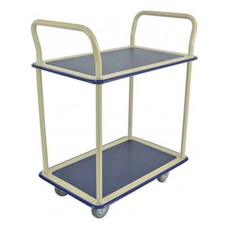 Fimm - Desserte polyvalente charge 300 kg 2 plateaux sans grilles 890 x 590 mm Diam roues 125 mm (1/3)