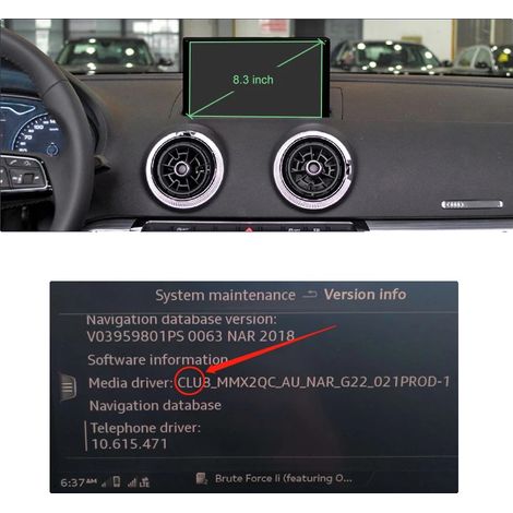 Interface CarPlay sans fil, intégration de smartphone, système de navigation, compatible avec Audi A3 S3 8V 2013-2018, Écran de 8,3 pouces CLU (1/2)