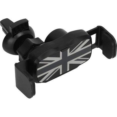 Support de téléphone de voiture flexible pour grille d'aération, gris et beige, avec logo Union Jack et support de navigation, compatible avec Mini R50 R52 F54 F60 (1/5)