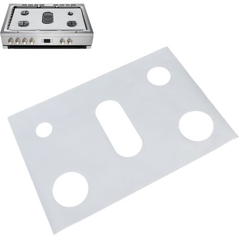 Tapis de protection pour cuisinière à gaz, 0,3 mm d'épaisseur, 62 x 41,5 cm, résistant aux taches, en téflon, facile à nettoyer et résistant à l'huile, couleur argent. (1/5)