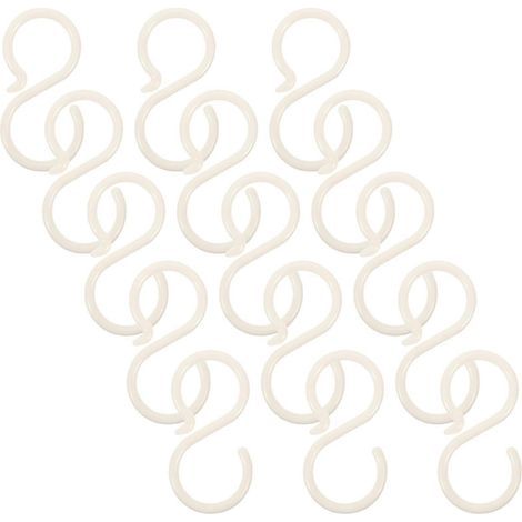 40 S-förmige Haken zum Eindrehen ohne Bohren für Haarbänder und Haargummis – 6,00 x 3,00 x 0,30 cm – Beige (1/3)