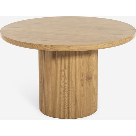 Table de salon cuisine ronde en bois 120cm pied central Bering (1/5)