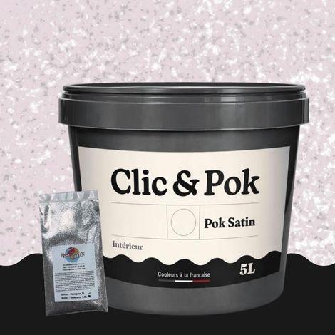 Peinture Effet Pailleté pour Murs & Plafonds - POK PAILLETTE - 5L - Baby Rose (1/4)