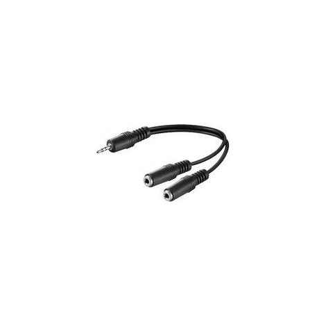 Microconnect AUDLR02 cable de audio 0,2 m 3,5mm 2 x 3.5mm Negro (1/4)