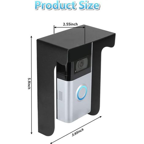 Cubierta impermeable para timbre metálico - Cubierta para timbre con pantalla - Tapa impermeable - Cubierta protectora antirreflejos para timbre (1/2)