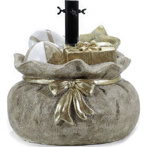 Supporto piede per Albero di Natale oro base Sacco pacchi Regali stella decorazioni natalizie bambini felici (1/4)