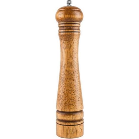 Moulin à Poivre,Moulin à épices en Bois Manuel de Moulin à sel avec Le broyeur en céramique réglable Fort,10 Pouces,26.8 5,6 cm (1/3)