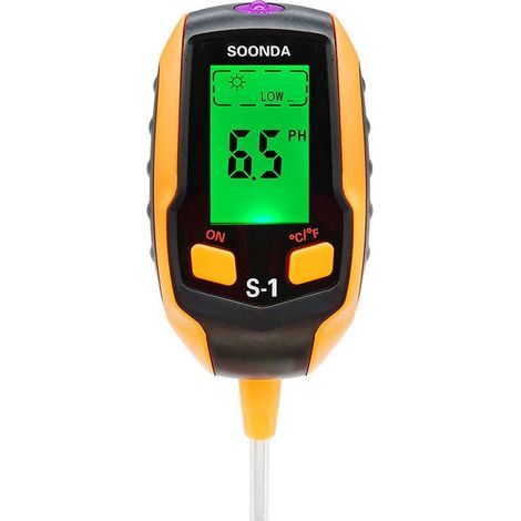 4-in-1 Digital pH Meter – Measures pH, humidity, light, and temperature – 20.5 cm probe for indoor and outdoor use – 4-in-1 Soil (1/5)