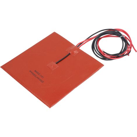 Tapis Chauffant en Silicone 200x200mm 200W 12V CC, Plaque Thermique pour Plateau d'Imprimante 3D, Résistance jusqu'à 180°C (1/5)