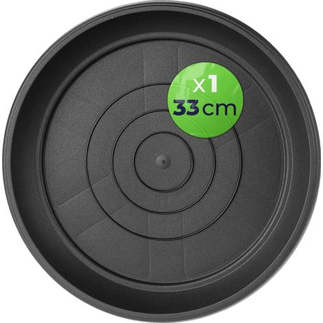 Support de pot, plastique de haute qualité, diamètre 33 cm, adapté pour petits et grands pots, retient efficacement l'excès d'eau, disponible en anthracite et en terracotta (1/5)