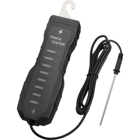 Testeur de clôture électrique 2000‑12000 V, 8 indicateurs néon, sans pile, portable pour entretien clôtures bovins chevaux (1/5)