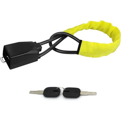 Jaune Verrou de volant de voiture à verrouillage de ceinture de sécurité, dispositif antivol universel très résistant haute visibilité, 2 clés (1/5)